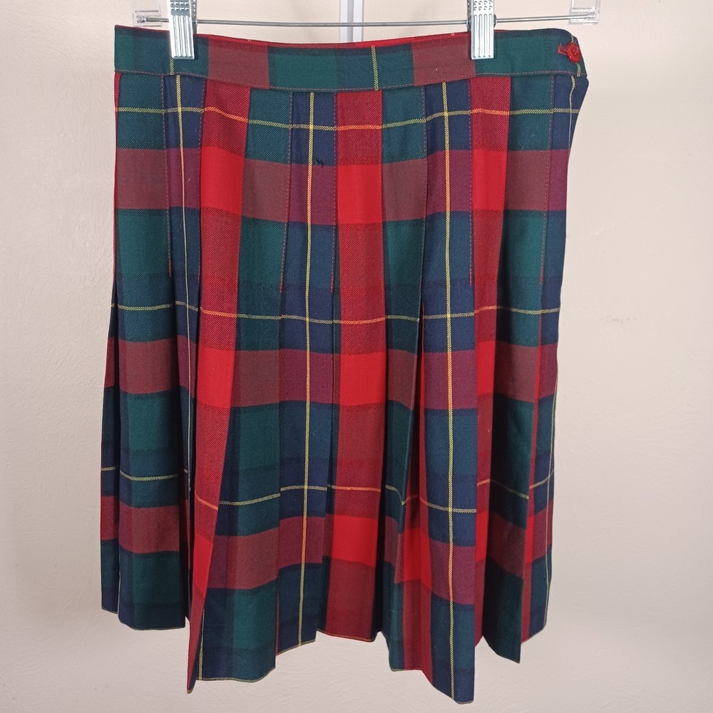 Talbots Vintage Wool Stuart‎ Tartain Plaid Pleated School Girl Academia Shirt 10